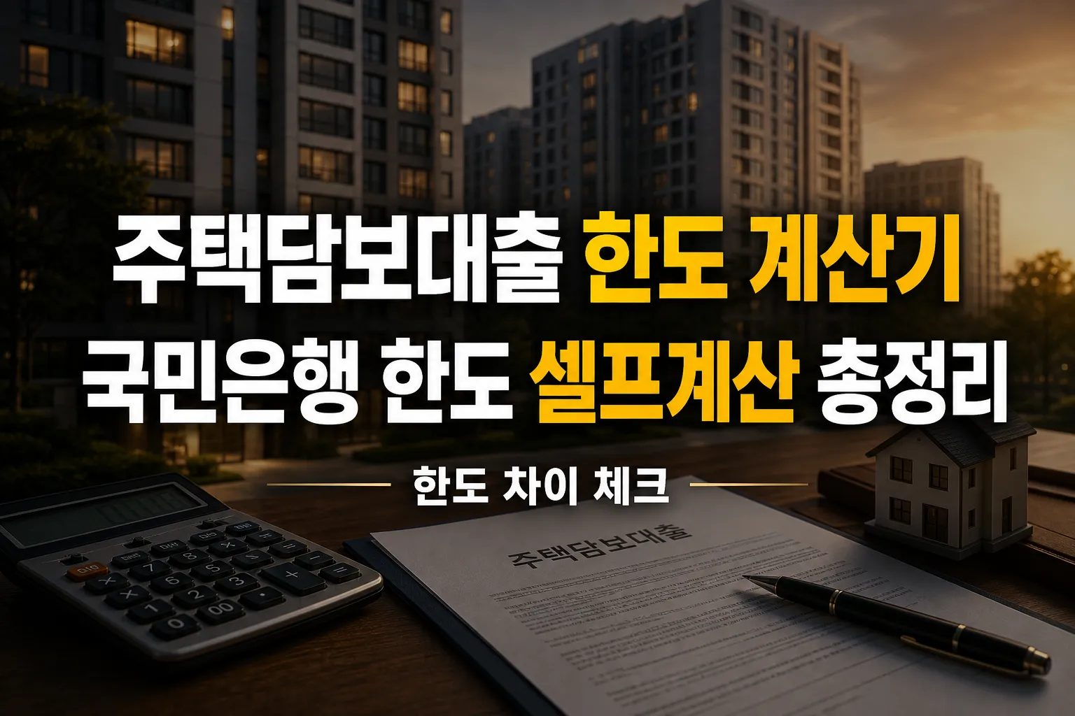 주택담보대출 한도 계산기 국민은행 한도(셀프계산법) 116_3_1