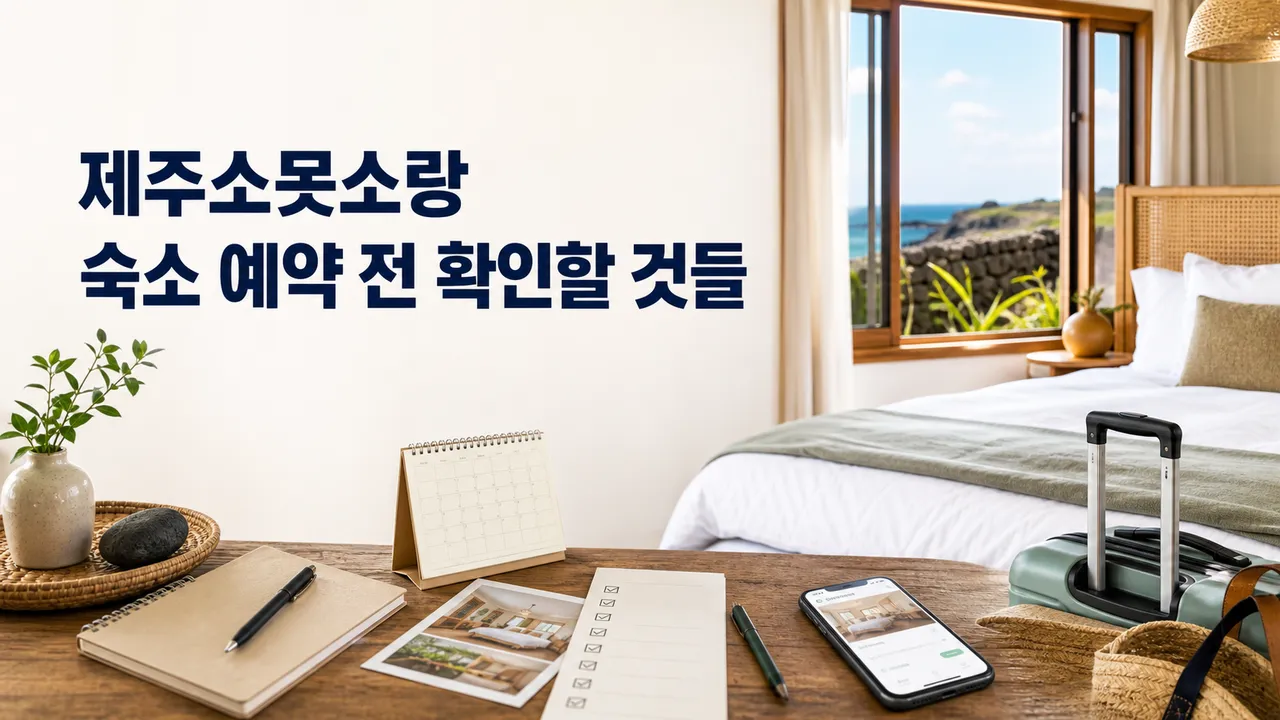 제주소못소랑 숙소 예약 전 확인할 것들