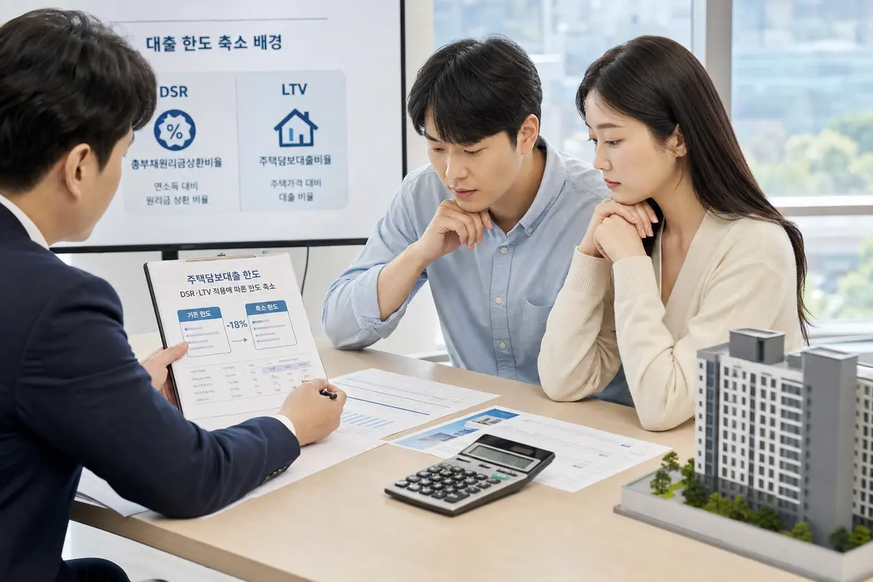 동탄 투기과열지구 지정 이후 대출 한도와 자금계획을 다시 계산하는 모습